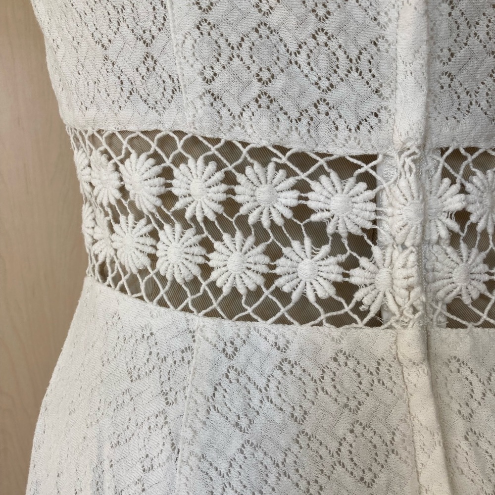 Free People White Daisy Crochet Dress - Picture 6 of 7